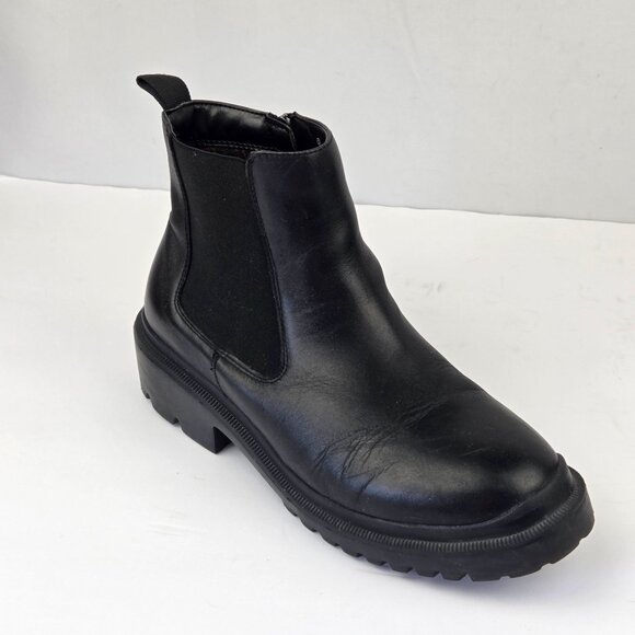 Blondo Waterproof Lug Sole Black Leather Chelsea Boots Size 9.5 - Picture 2 of 13